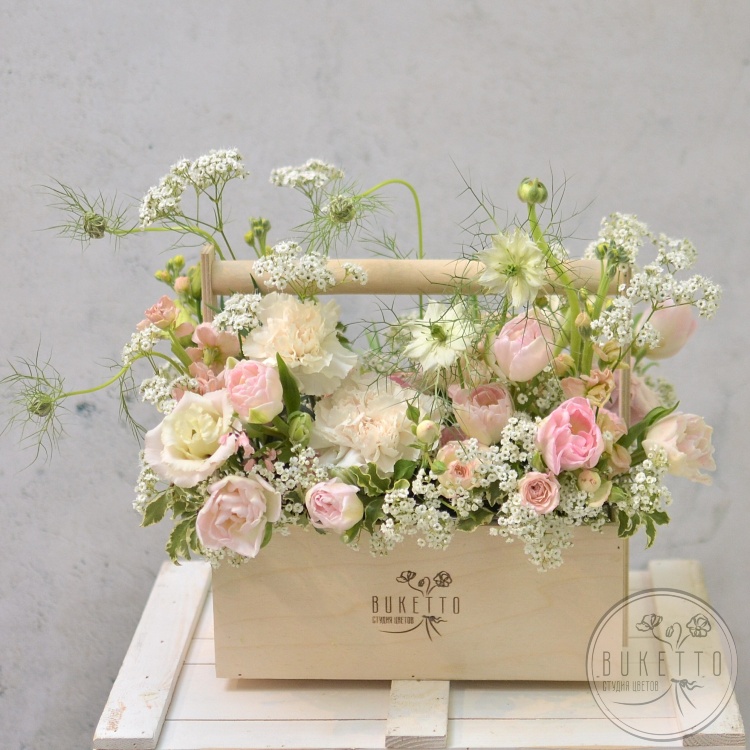  Фирменный цветочный Flowerbox, композиция №217