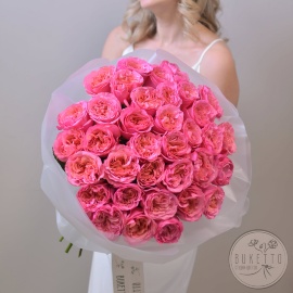 Букет «Малиновое сияние» — из пионовидных роз Get Lucky №958