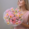 Букет «Весеннее очарование» — из премиальных тюльпанов Dreamer, гиацинтов и нарциссов №965