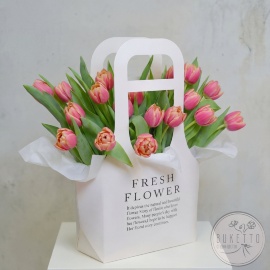 Цветочная сумочка с пионовидными тюльпанами Columbus №969