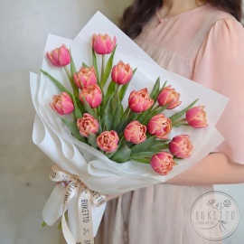 Монобукет из пионовидных тюльпанов Columbus №971